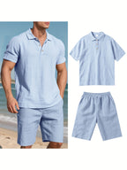 Conjunto El Mérida – Polo + Bermuda de Lino Premium para Caballero