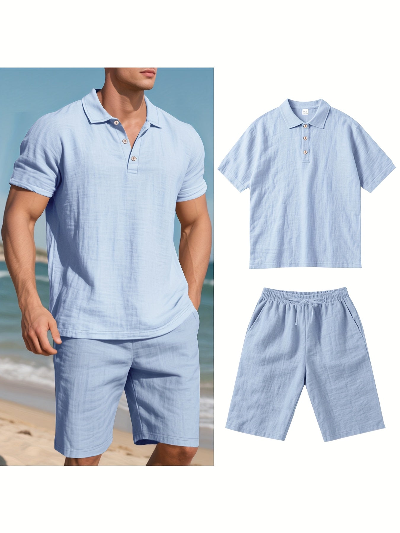 Conjunto El Mérida – Polo + Bermuda de Lino Premium para Caballero