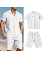 Conjunto El Mérida – Polo + Bermuda de Lino Premium para Caballero