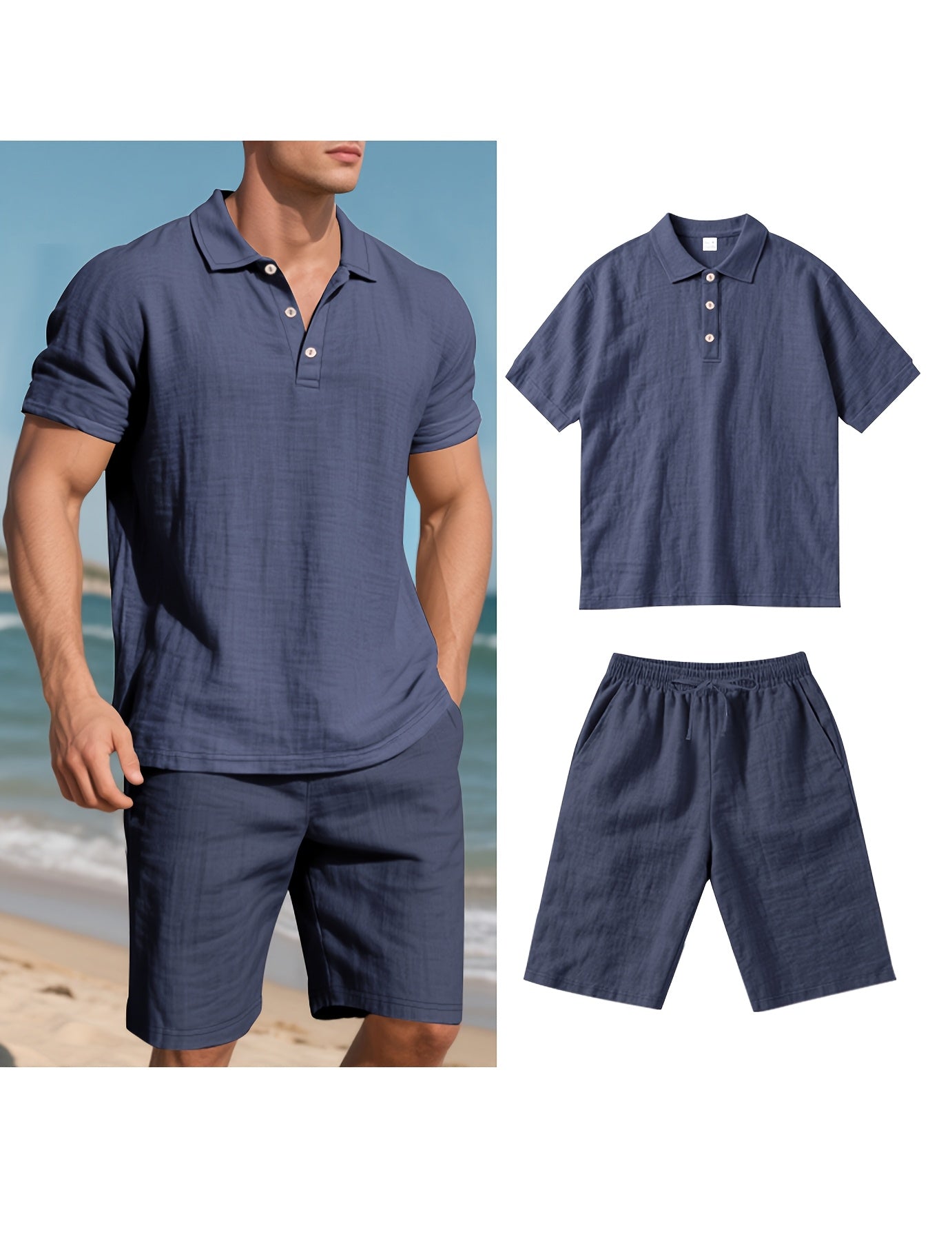 Conjunto El Mérida – Polo + Bermuda de Lino Premium para Caballero