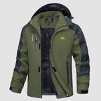Men's Water Resistant Ski Jacket - Fleece Lined Parka with Pockets