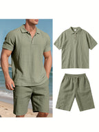 Conjunto El Mérida – Polo + Bermuda de Lino Premium para Caballero